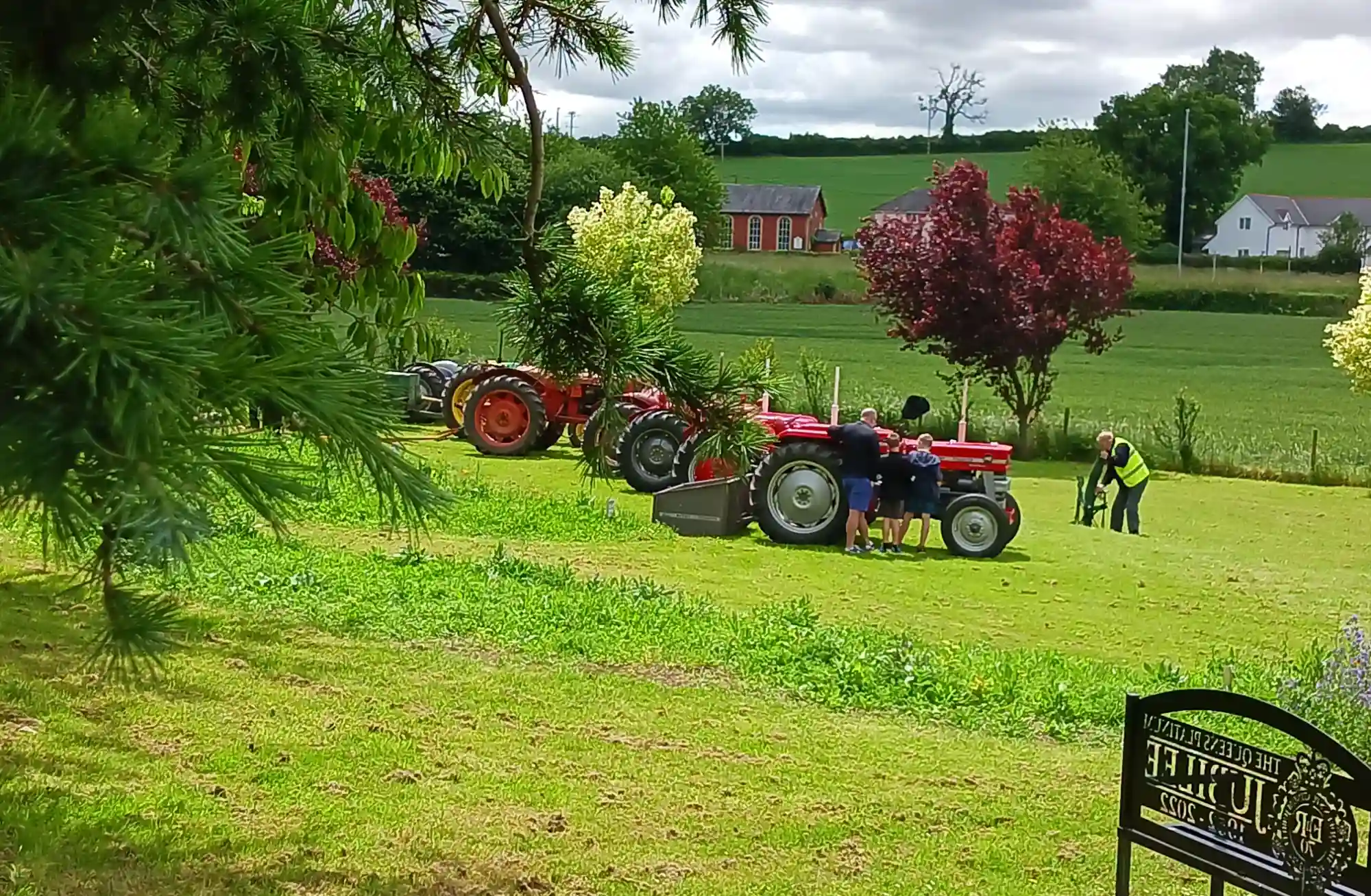 Photo of tractors in a field near Penhow, Wales